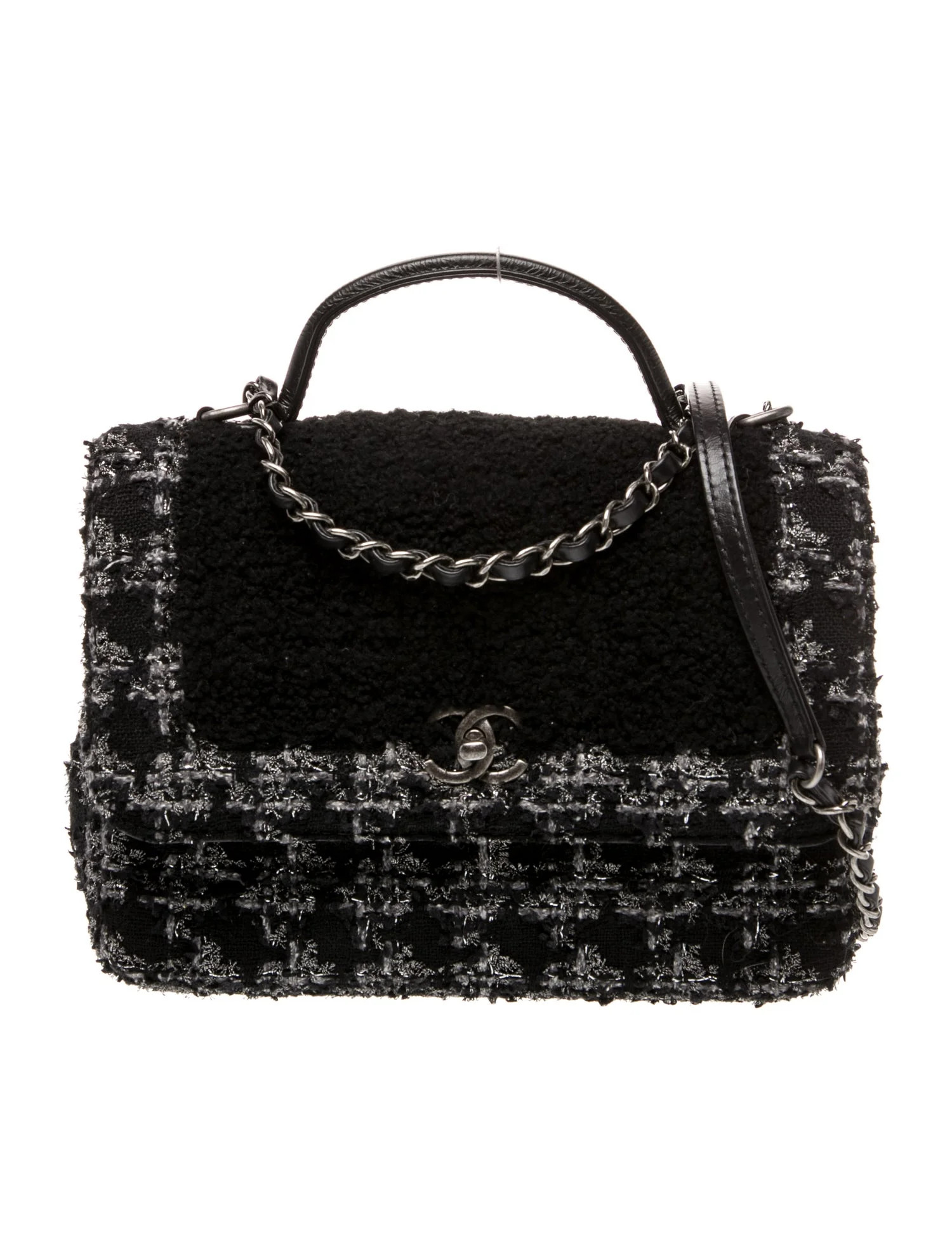 Tweed CC Top Handle Flap Bag | The RealReal