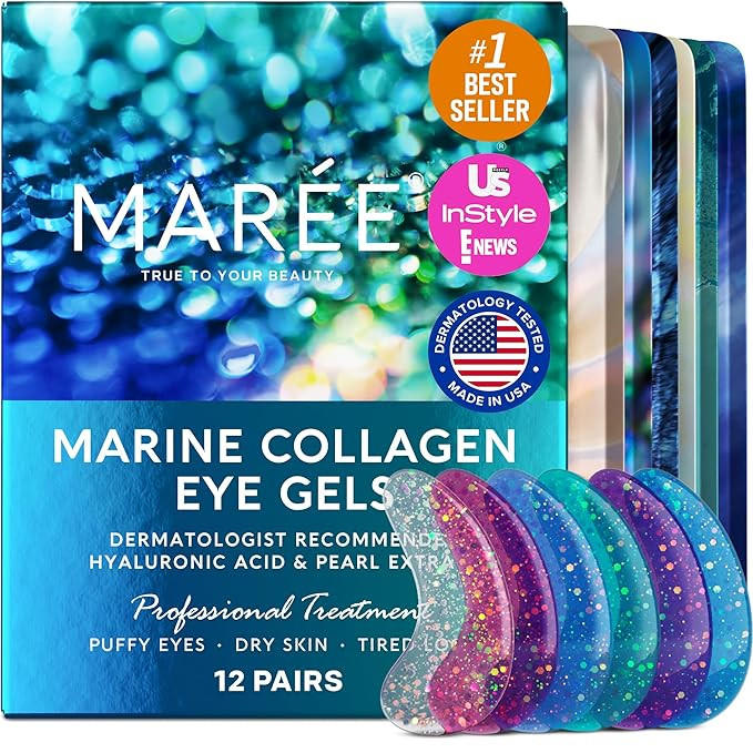 MAREE Eye Gels - Under Eye Gels for Puffy Eyes and Dark Circles with Natural Marine Collagen & Hy... | Amazon (US)