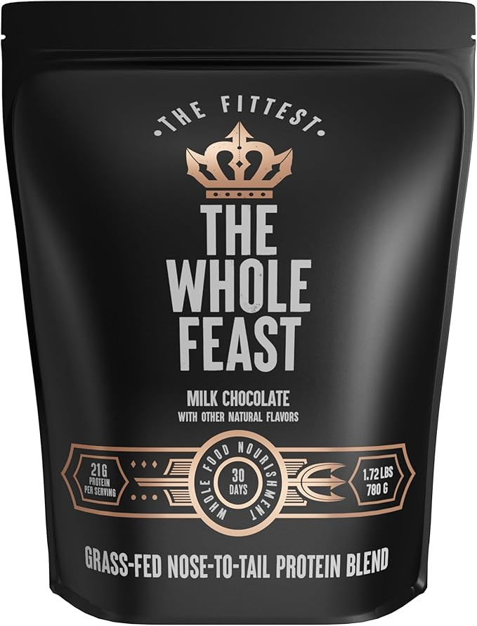 The Fittest Whole Feast Beef Protein Powder - Milk Chocolate - Grass Fed Nose to Tail Carnivore B... | Amazon (US)