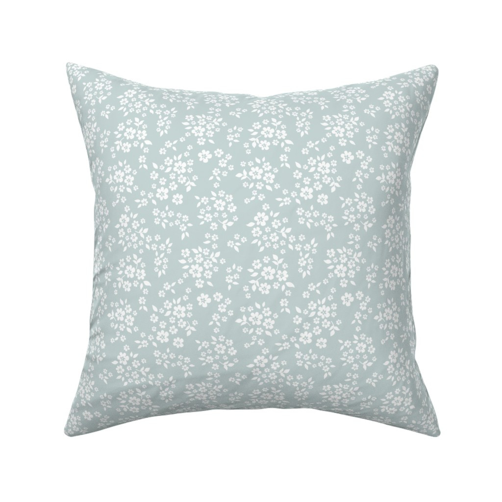 whimsy floral baby blue Throw Pillow | Spoonflower | Spoonflower
