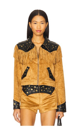 Wilson Jacket in Sepia Faux Suede | Revolve Clothing (Global)