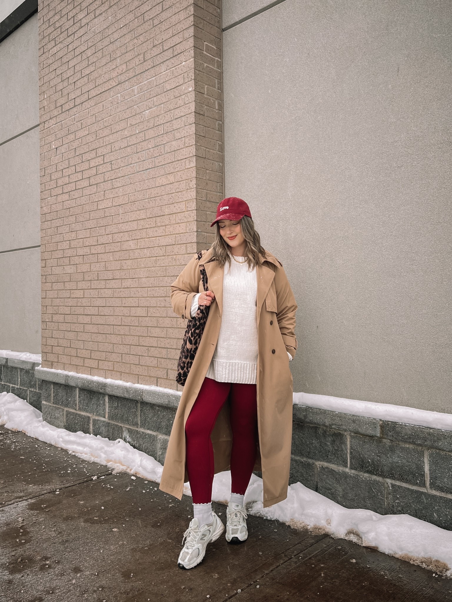 Comfy casual winter outfit! Wearing my usual size L in the chenille sweater (incredibly soft!), burgundy leggings, and classic trench coat. New Balance sneakers are super comfy and great for walking. They run big, I’m usually a 9.5-10 and wear a 9. Leopard print tote bag is an Amazon find!


#LTKmidsize #LTKwinter #LTKstyletip