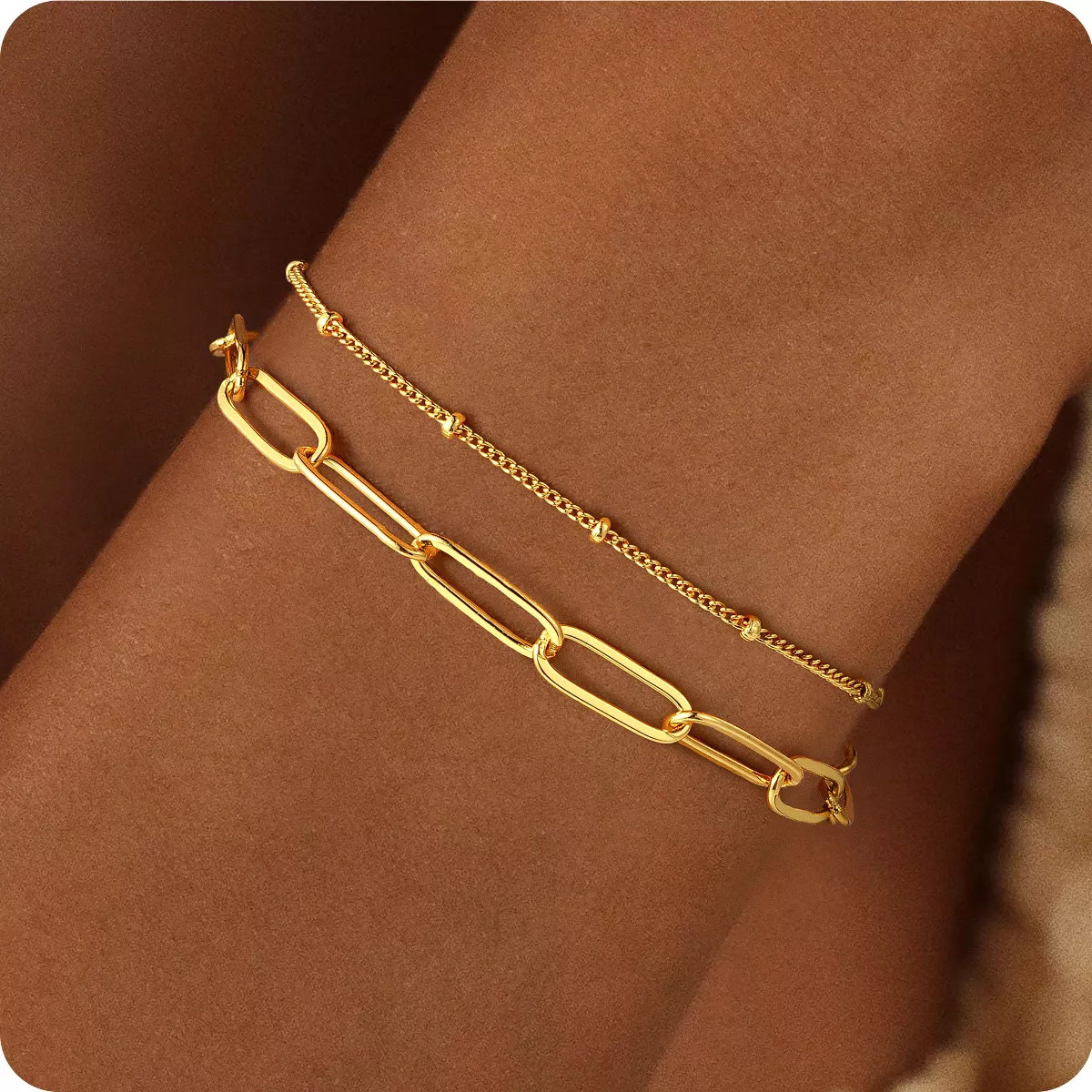 Turandoss Dainty Gold Bracelets for Women, Adjustable Layered Chain Bracelet, Gold Jewelry, Birth... | Target