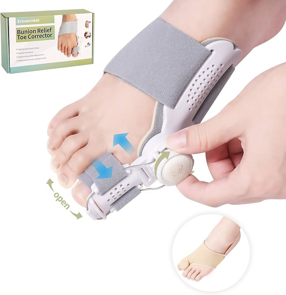 Bunion Corrector for Women & Men ：2-in-1 Adjustable Big Toe Relief Bunion Splints Hammer Toe St... | Amazon (US)