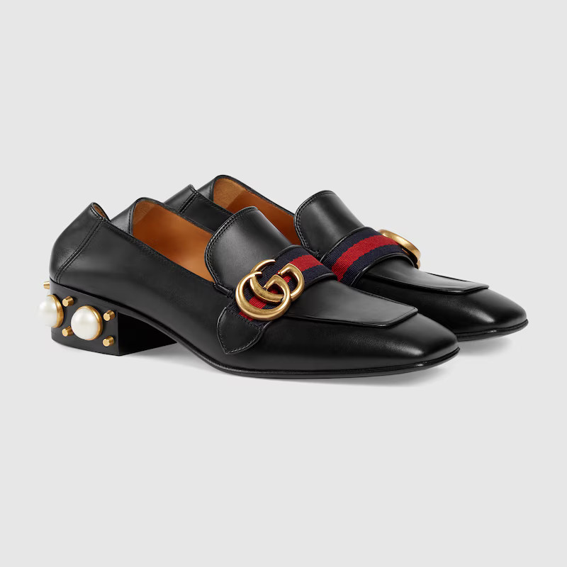 Gucci Leather mid-heel loafer | Gucci (CA)