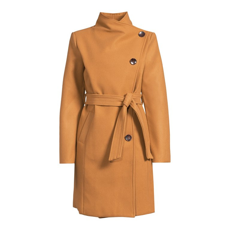 Mark Alan Women's Asymmetrical Belted Wrap Coat - Walmart.com | Walmart (US)