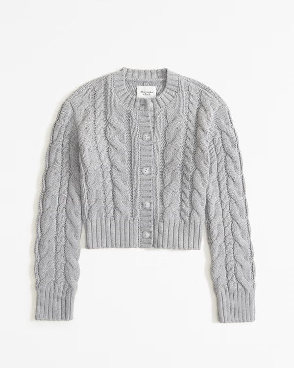 Cable Short Cardigan | Abercrombie & Fitch (US)