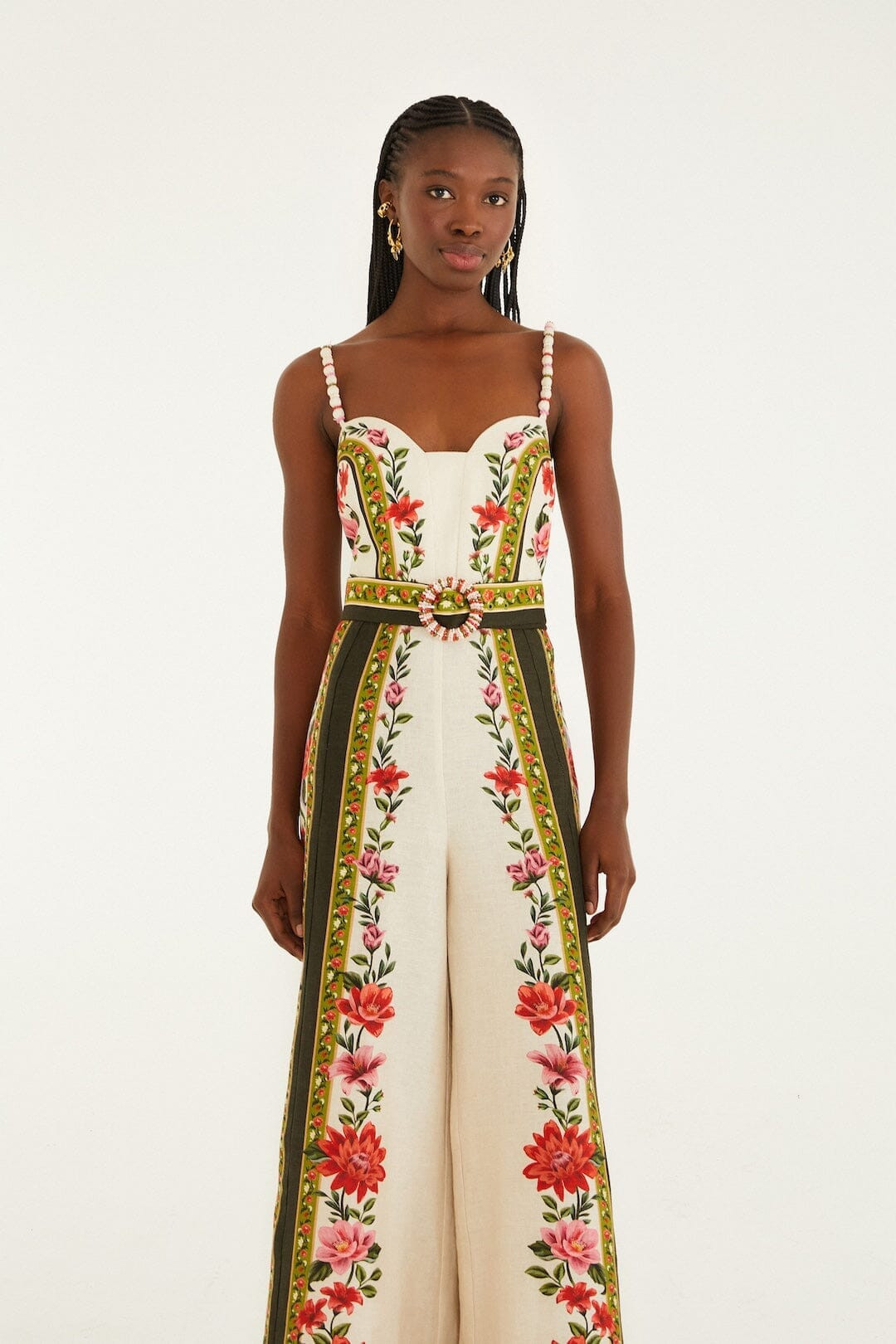 Sand Wonder Rio Sleeveless Euroflax� Premium Linen Wide-Leg Jumpsuit | FARM Rio | FarmRio (US)