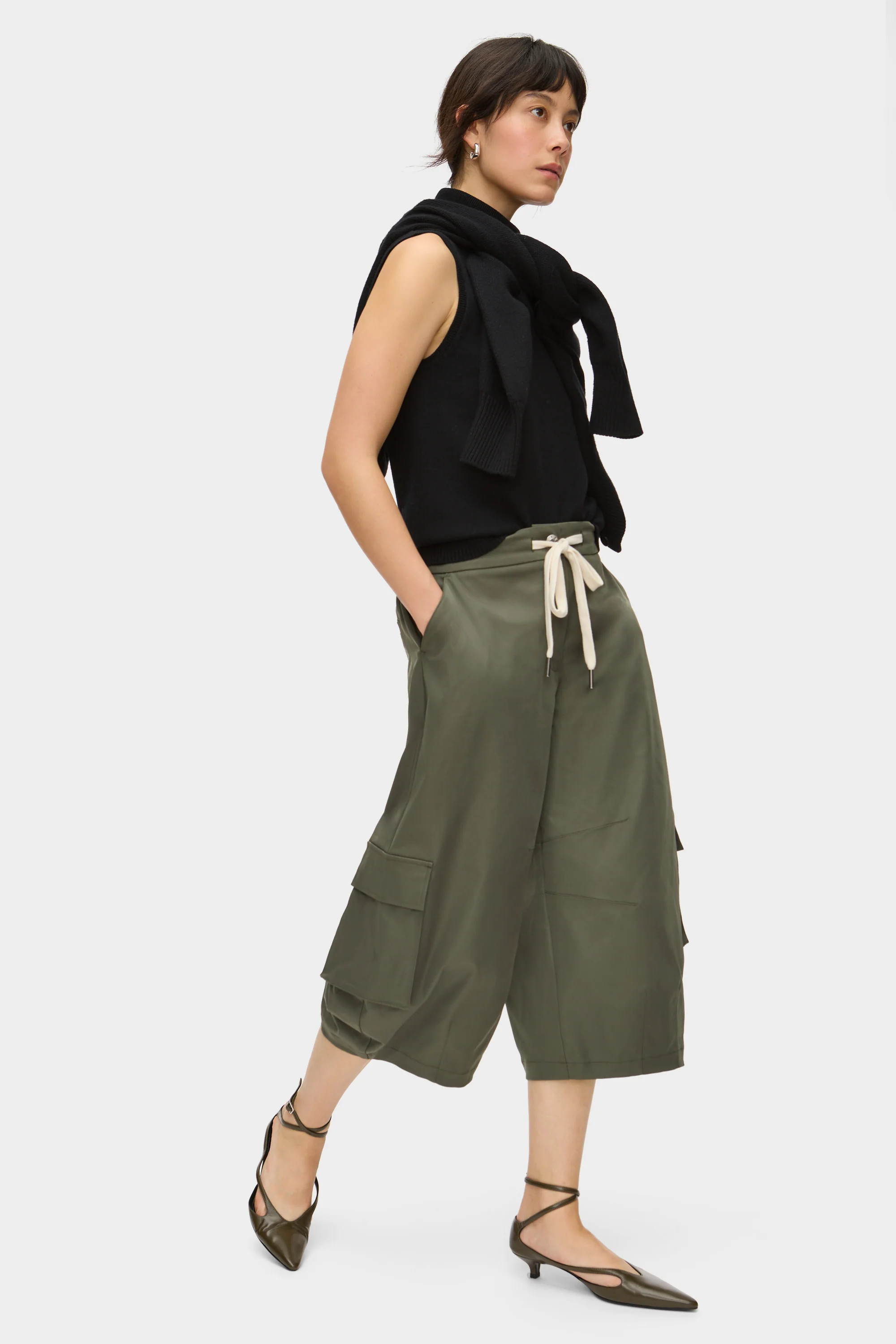 ALIGNE Balloon Leg Culottes - Green | Bentley | ALIGNE USA
