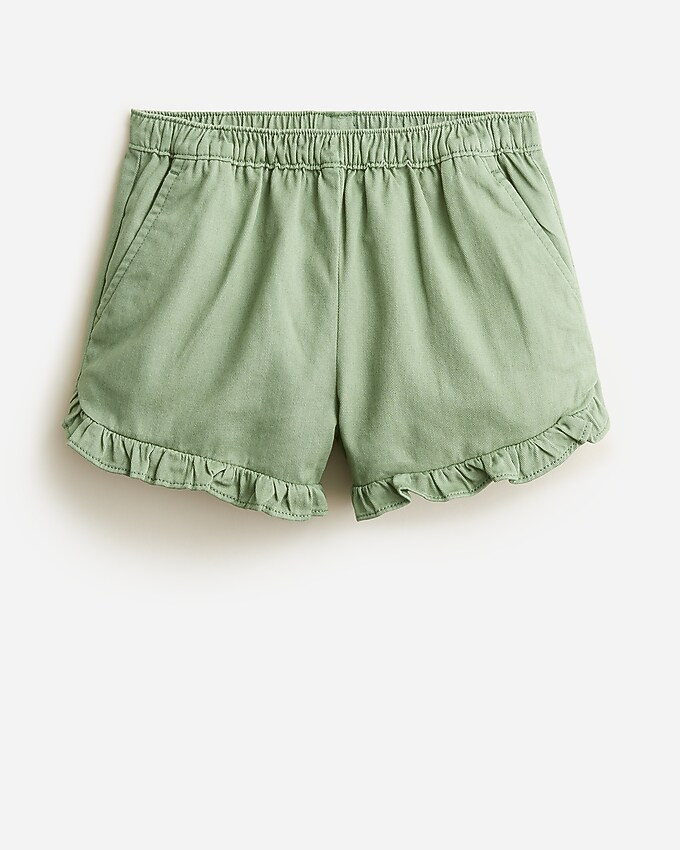 Girls' ruffle pull-on short in soft chino | J. Crew US