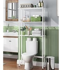 AmazerBath Over The Toilet Storage Bamboo, Bathroom Over Toilet Organizer Rack, 3-Tier Freestandi... | Amazon (US)