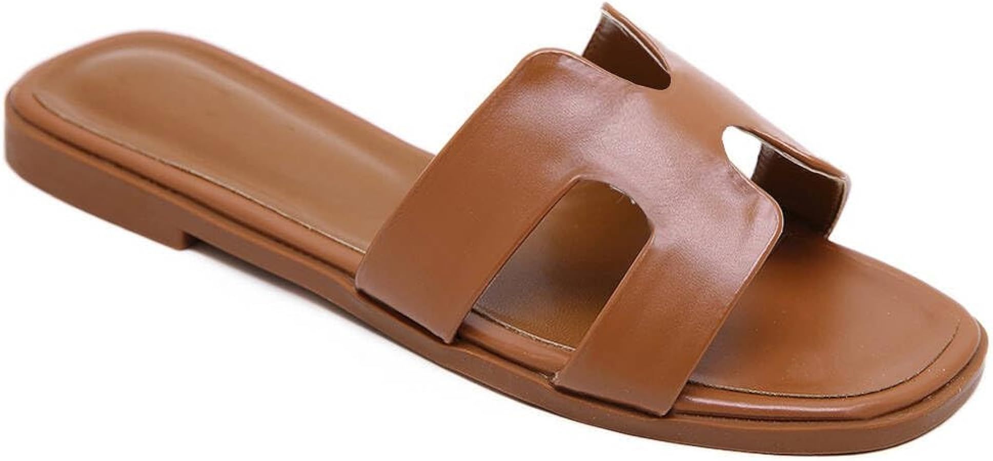 Aikzanp Women's Flat Sandals Comfortable Fashion Slide Walking Summer Flat Slippers | Amazon (US)