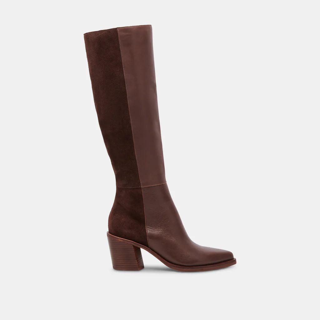 KRISTY BOOTS CHOCOLATE LEATHER | DolceVita.com