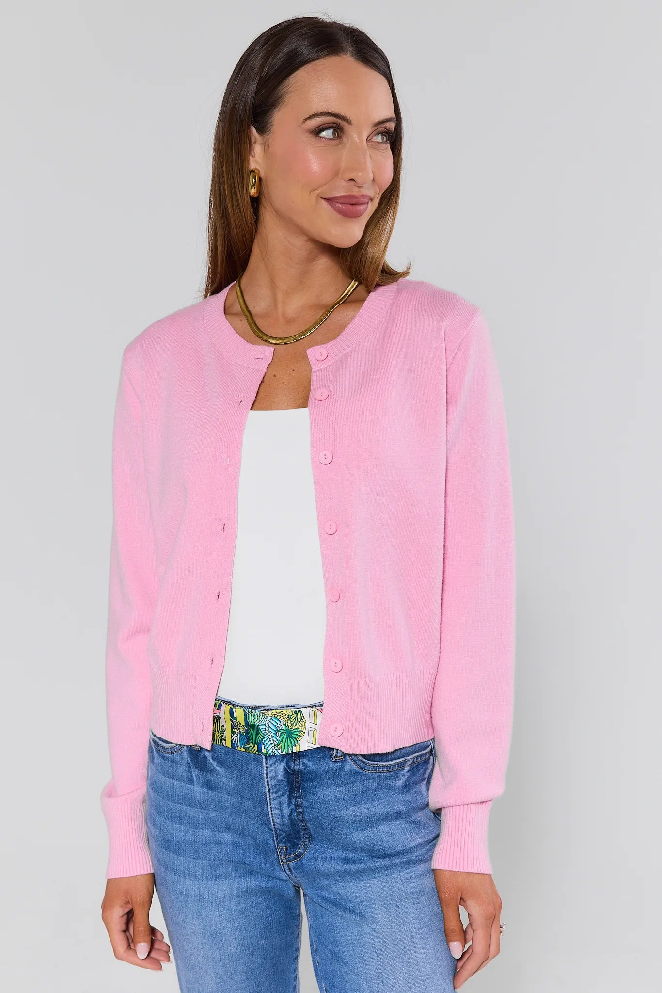 Sarah Light Pink Button Up Cardigan | Avara