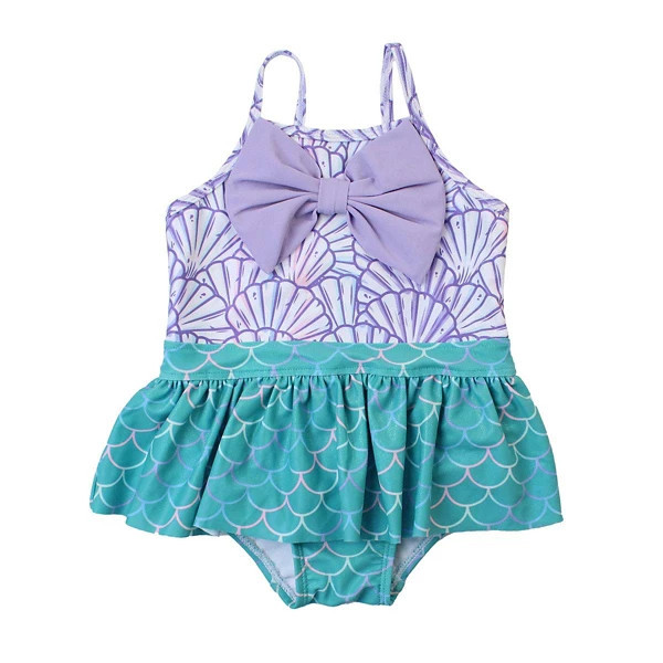 Girls' RuffleButts Big Bow Skirted One Piece Swimsuit Toddler 3T Magical Mermaid | Scheels