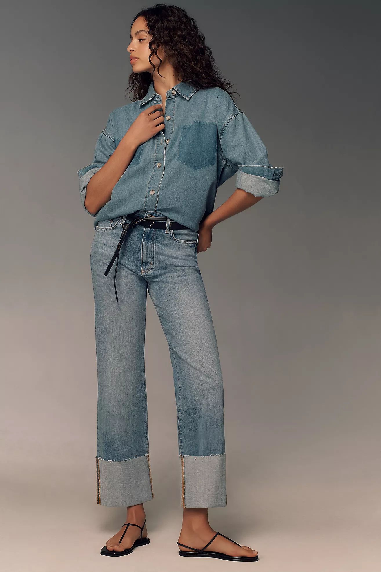 The Scotty Cuffed High-Rise Straight-Leg Jeans | Anthropologie (US)