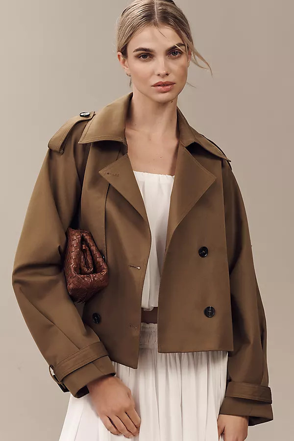 By Anthropologie Cropped Trench Coat | Anthropologie (US)