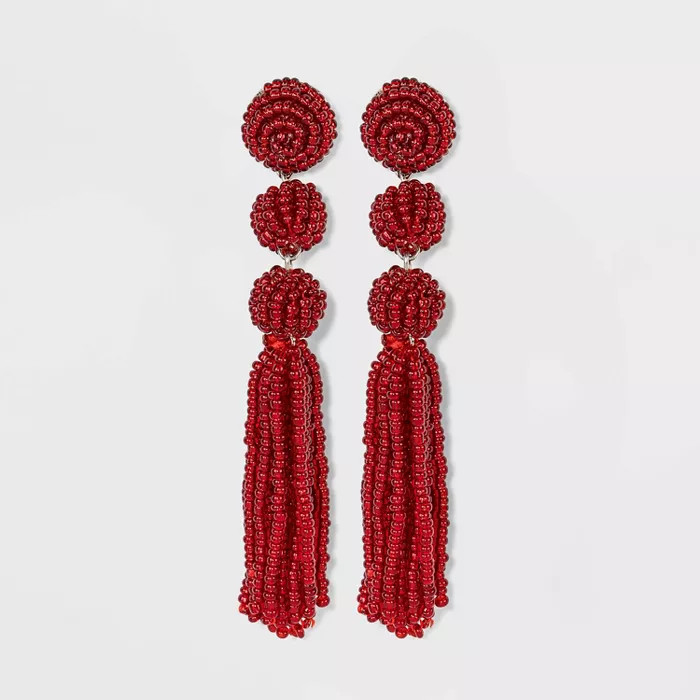 SUGARFIX by BaubleBar Pearlescent Beaded Tassel Earrings | Target