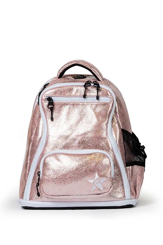 Faux Suede in Pink Champagne Rebel Baby Dream Bag with White Zipper | Rebel Athletic