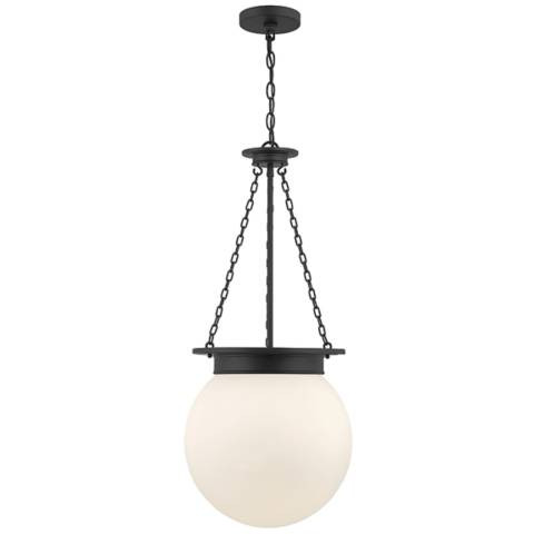 Manor 13 1/2" Wide Black Metal Globe Pendant Light | Lamps Plus