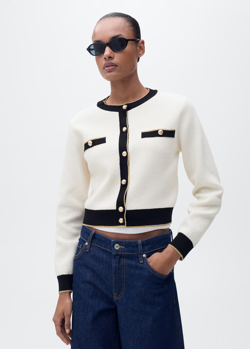 Double knit trim cardigan - Women | MANGO USA | Mango (US/MX/AU)