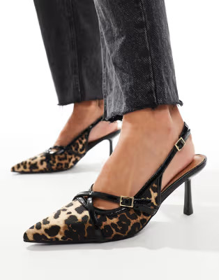 River Island slingback heel in leopard print | ASOS (Global)