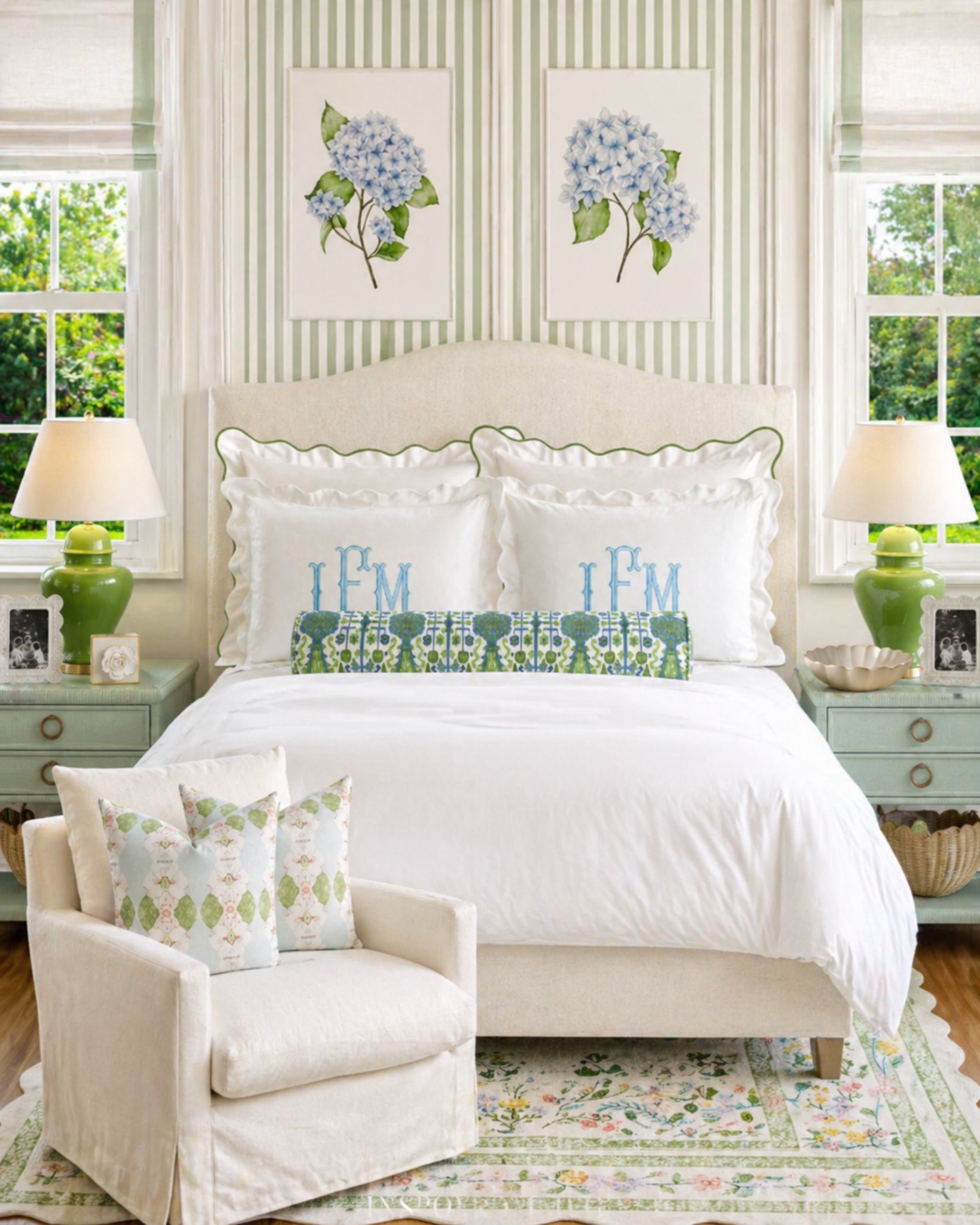 bedroom decor, dorm decor, bed styling, throw pillows, monogram bedding, scalloped pillows, patterned pillows, green bolster pillow, white bedding, layered bedding, neutral bedroom, feminine bedroom, preppy decor, coastal grandma, clean girl aesthetic, southern style, chic bedroom, cozy bedroom, aesthetic bedroom, home decor, home styling, bedroom inspo, dorm inspo, college apartment decor, sorority room, university of alabama, bama dorm, bedside styling, nightstand decor, lamp styling, green lamps, striped wallpaper, hydrangea art, floral artwork, gallery wall, pastel bedroom, blue and green bedroom, light and airy room, target home, amazon finds, ballard designs, wayfair home, affordable decor, LTK home

#LTKU #LTKHome #LTKOver40