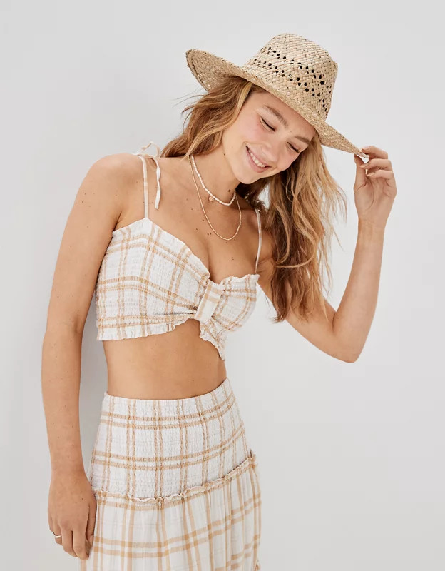 AE Cropped Smocked Cami | American Eagle Outfitters (US & CA)
