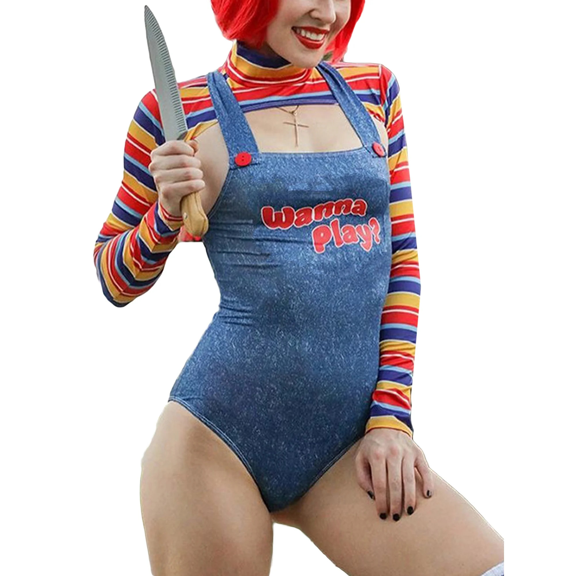 ASashitenel Women Halloween Costumes Scary Nightmare Killer Doll Wanna Play Movie Character Chuck... | Walmart (US)
