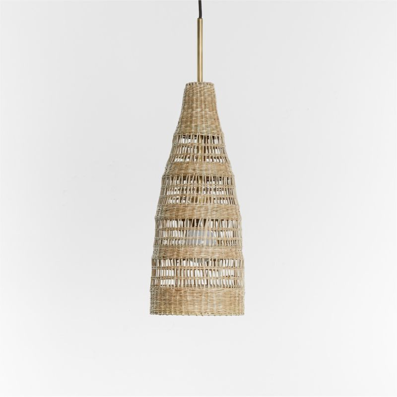Nossa Small Natural Woven Pendant Light + Reviews | Crate & Barrel | Crate & Barrel