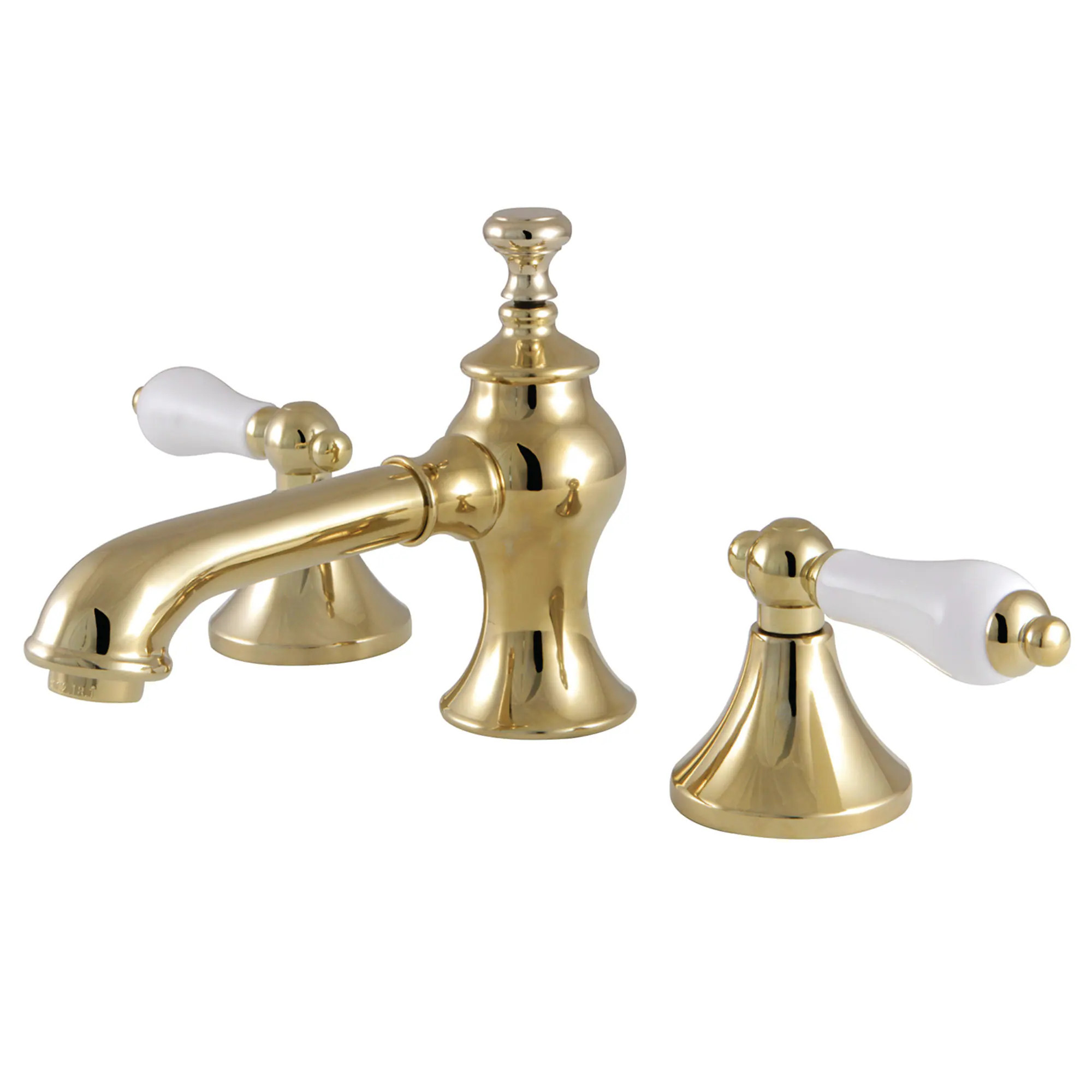 Kingston Brass Vintage Polished brass Widespread 2-handle Low-arc Residential Handle Bathroom Sink Faucet with Drain | WLKC7062PL | Lowe's