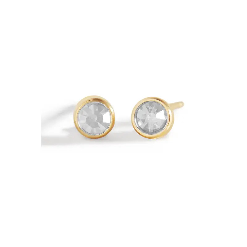 Mint & Lily Birthstone Bezel Studs in Silver /May Emerald at Nordstrom | Nordstrom