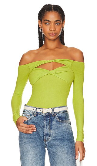 Daphne Bodysuit in Yellow Green | Revolve Clothing (Global)