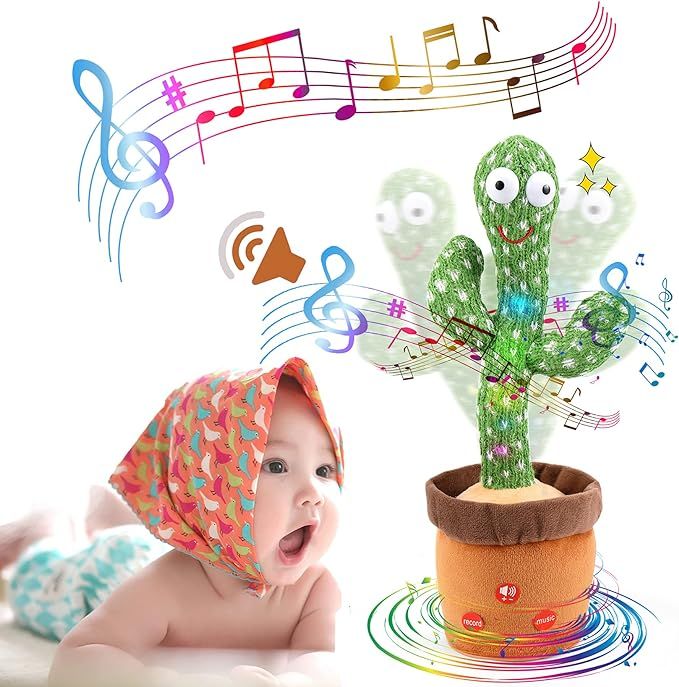 MIAODAM Volume Adjustable Dancing Cactus, Talking Cactus Toys 1 Year Old Toys, Repeating What You... | Amazon (US)