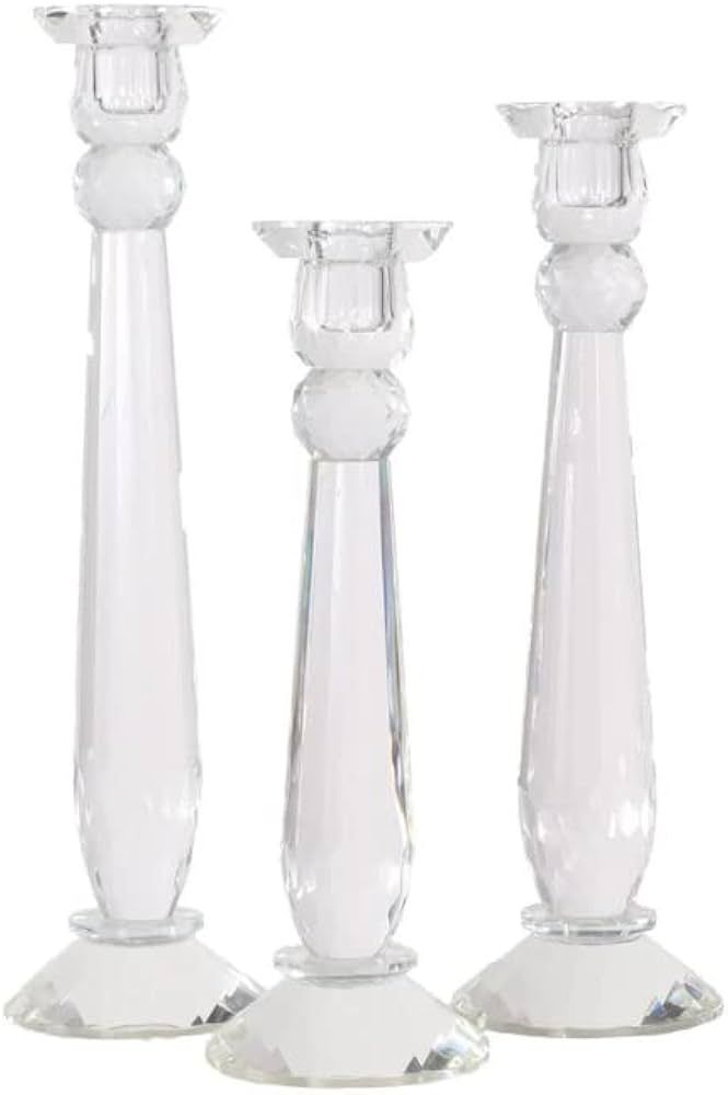 Crystal Candlesticks — by Alice Lane Home Collection — Set of 3 — Decorative Candle Holders... | Amazon (US)