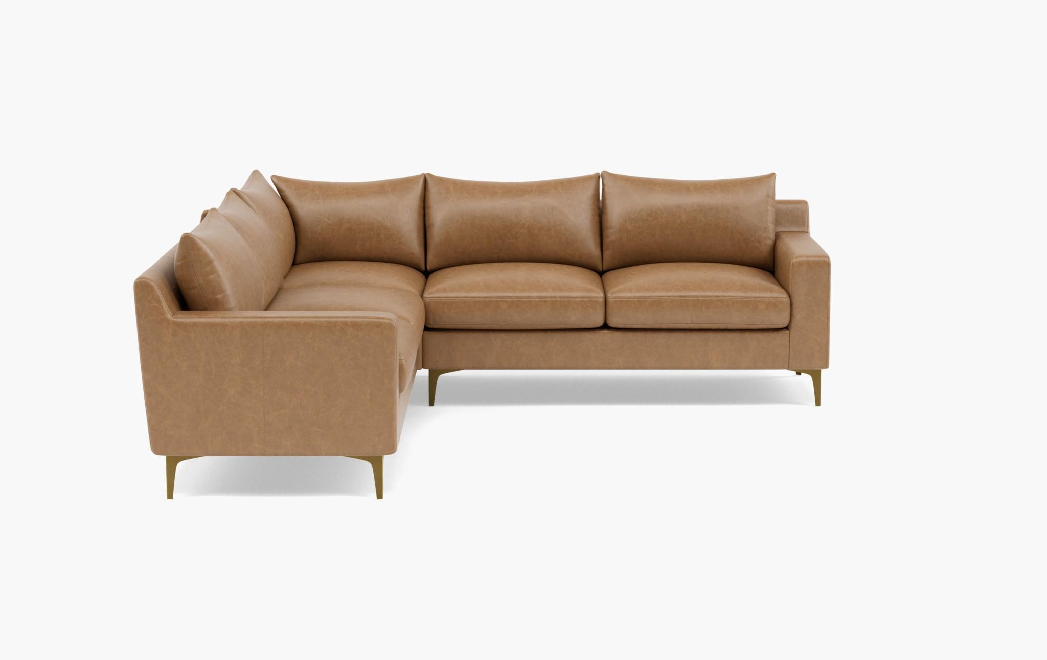 Sloan 6-Seat Leather Corner Sectional Sofa | Interior Define