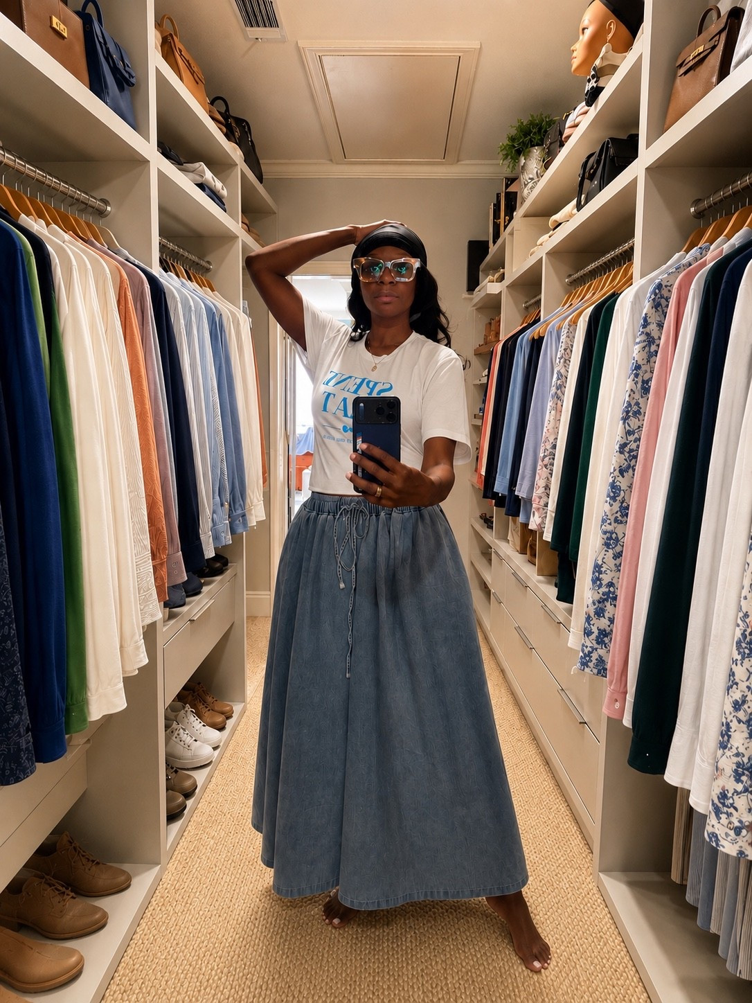 Pilates ✔️
Errands ✔️
Back home where shoes stay at the door ✔️

The outfit formula that’s working overtime this summer: an oversized graphic tee + these Amazon chambray wide-leg pants that feel like pajamas but look pulled together enough for coffee runs, Target aisles, and everything in between.

These pants have become one of my favorite “look expensive without trying too hard” finds. Lightweight, comfortable, flattering, and they pair with everything from Pilates socks to sandals once I step outside Mrs. Evans Place. 🤍


✨ LIKE and I’ll send over the details.
✨ Save this for your next “I have nothing to wear” morning.

#LTKStyle #AmazonFashionFinds #PilatesStyle #CasualChic #MrsEvansPlace
    
Amazon wide leg chambray pants
Denim palazzo pants
Oversized graphic tee
Pilates outfit
Birkenstock sandals
Errand outfit
Summer casual style

#LTKootd #LTKgrwm #LTKselfcare