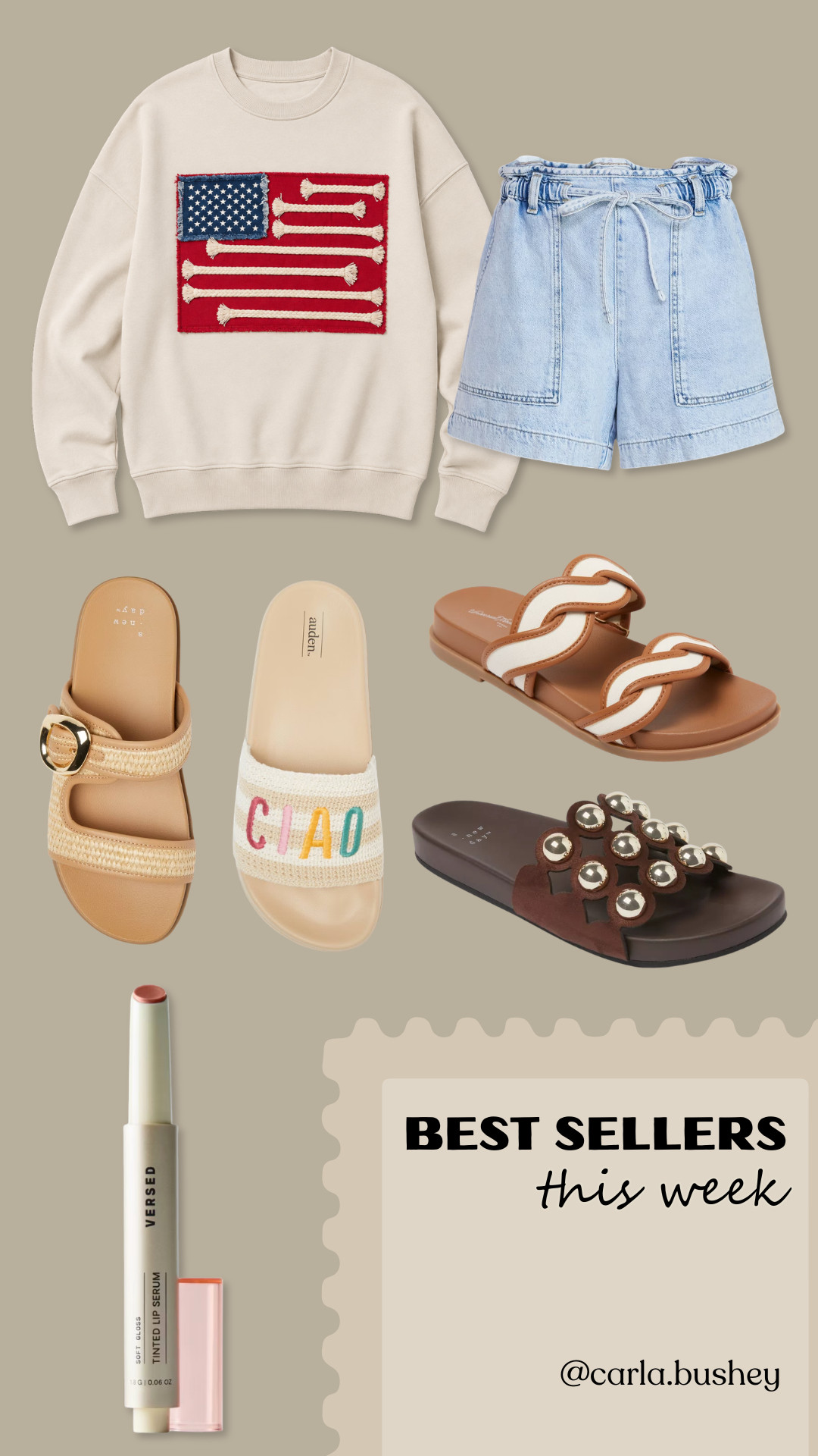 Best Sellers this week!!

You guys have been loving Target's sandals🥰



Summer outfits, tops sellers, jean shorts, crewneck, beauty, makeup, lip combo, sweatshirt, best sellers, popular, carla.bushey 

 #LTKootd #LTKSeasonal #LTKBeauty