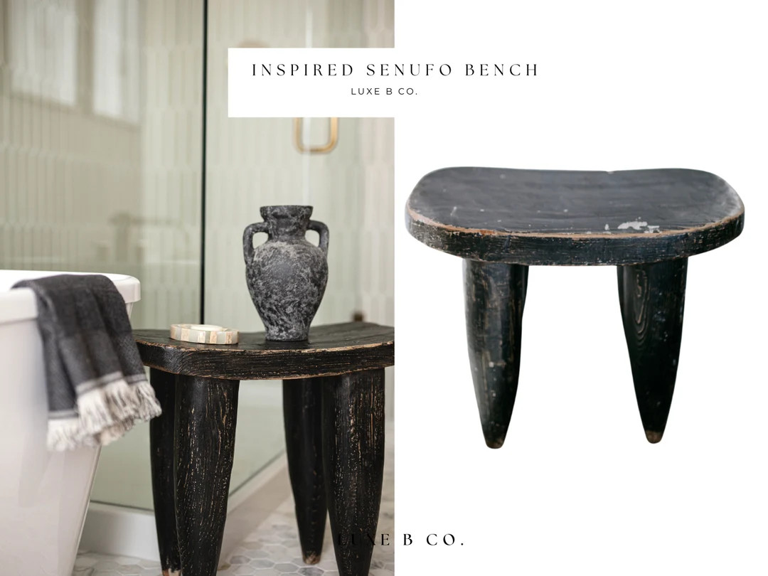 Luxe B Atelier Inspired Senufo Stool Elm Bench Wabi Sabi Vintage Chinese Furniture Wooden Recycle... | Etsy (CAD)