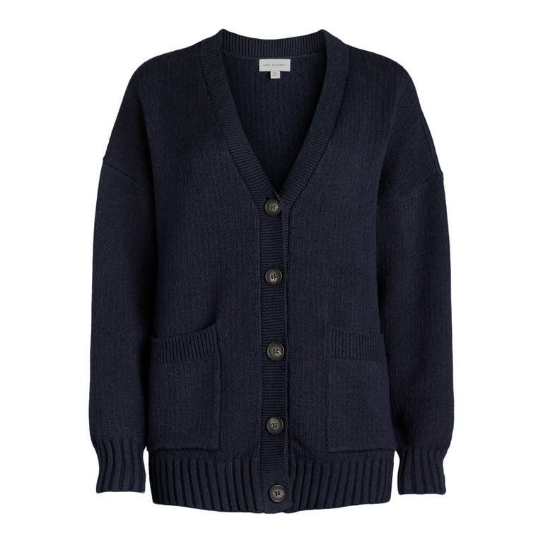 Free Assembly Women’s Grandpa Cardigan Sweater with Long Sleeves, Heavyweight, Sizes XS-XXL - W... | Walmart (US)