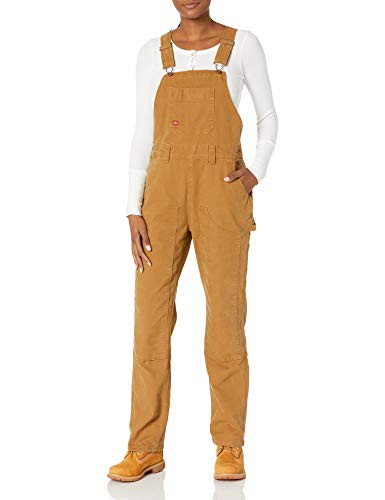 Dickies womens Duck Double Front Bib Overalls, Rinsed Brown Duck, X-Small US | Amazon (US)
