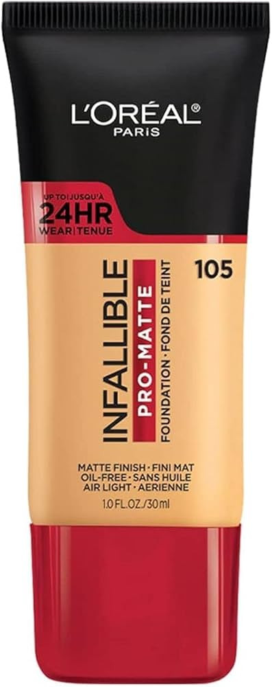 L'Oreal Paris Makeup Infallible Pro-Matte Liquid Longwear Foundation, 105 Natural Beige, 1 fl; oz... | Amazon (US)