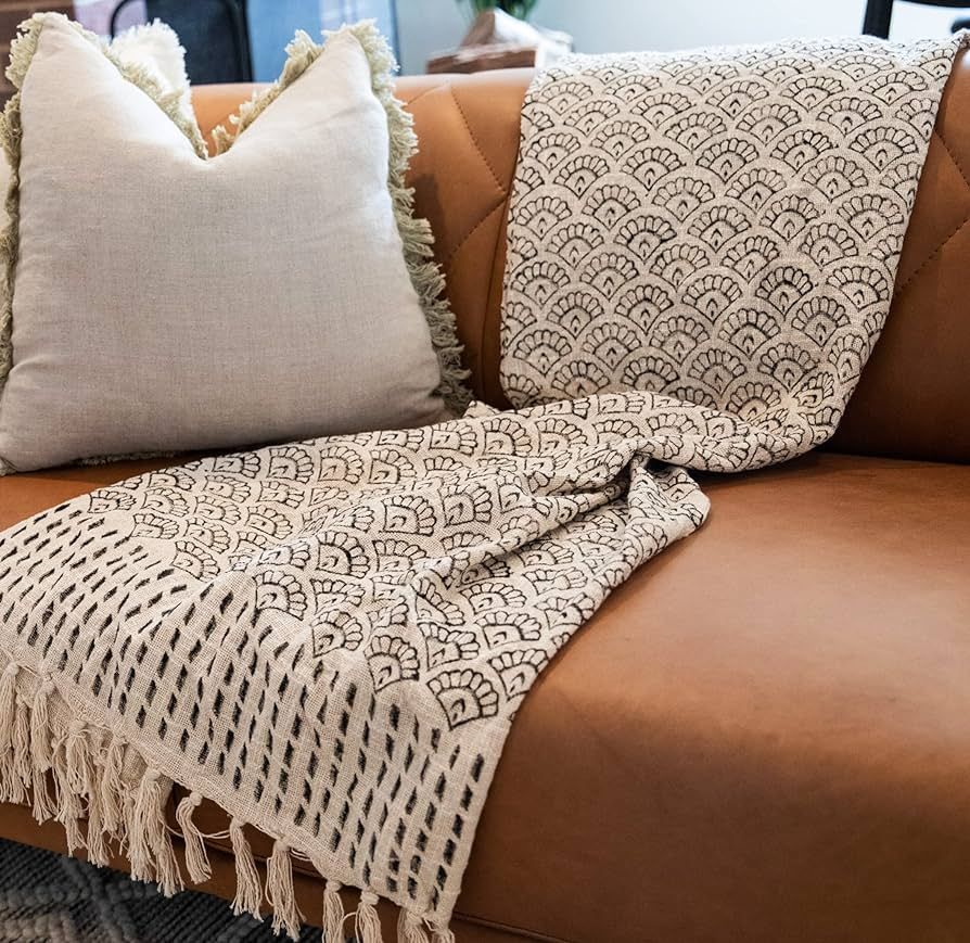 Warm Toast Designs Boho Throw Blanket, Throw Blanket for Couch, Lightweight Throw Blanket, 100% C... | Amazon (US)
