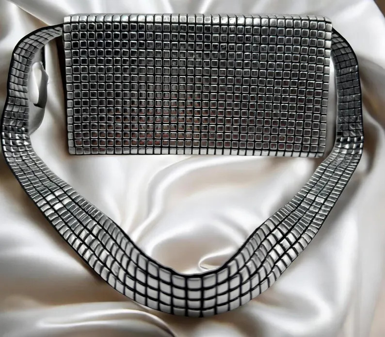 Vintage Silver Mesh Evening Bag, Y2K Glam Shoulder Purse Metallic Mosaic Handbag - Etsy | Etsy (Global)