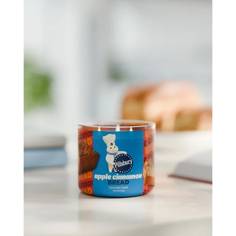 Goose Creek 3-Wick Pillsbury Apple Cinnamon Bread Scented Jar Candle, 14.5oz. | Walmart (US)