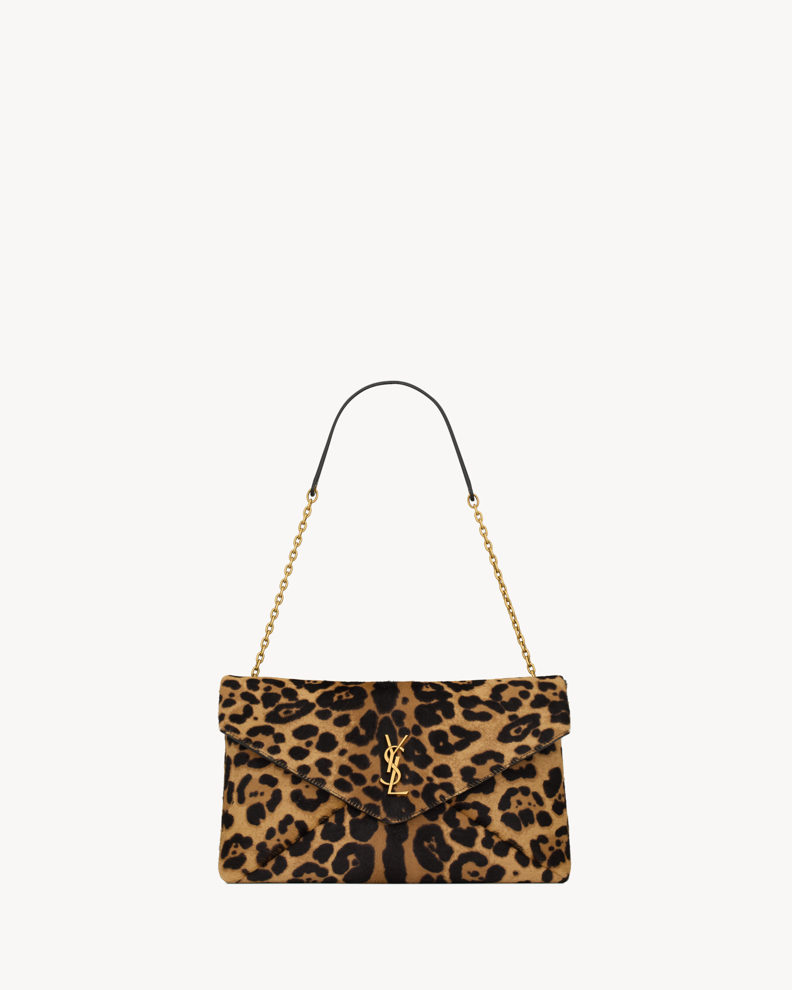 Saint Laurent Cassandre Pouch On Chain In Pony Hair Leather - Black - Women - One Size | Saint Laurent Inc. (Global)