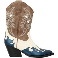 Botines Cowboy de Mujer - Estilo Boho Chic con Bordado y Tacón Ancho | Vanessa Calzados | Miravia ES