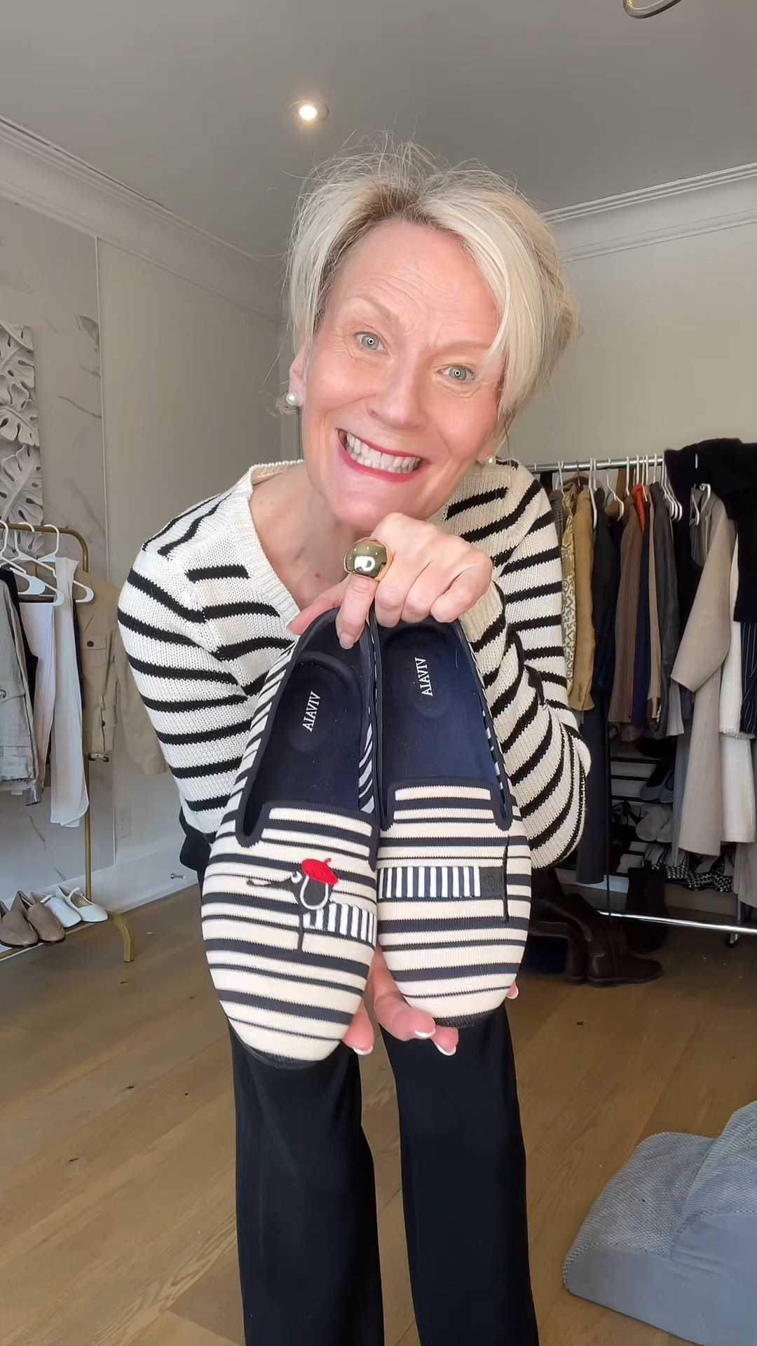 Dachshund flats for days!! I love this striped flat! So fun to dress up jeans and have some casual fun with your wardrobe 🥰 Many styles to choose from! 

#LTKsummer #LTKspring #LTKover50style
