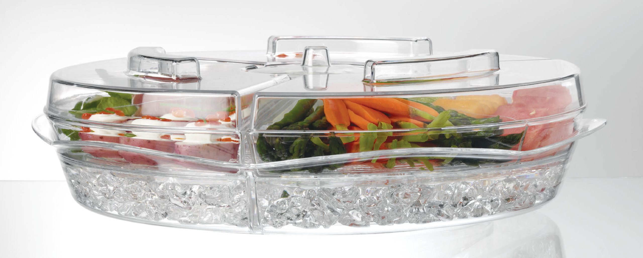 Prodyne Appetizers On Ice with Lids, 16", Clear | Amazon (US)