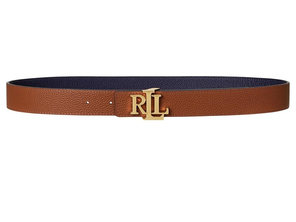 Lauren Ralph Lauren Leather Reversible 30 Belt Women's Belts Refined Navy/Lauren Tan : MD (34" Waist) | Zappos